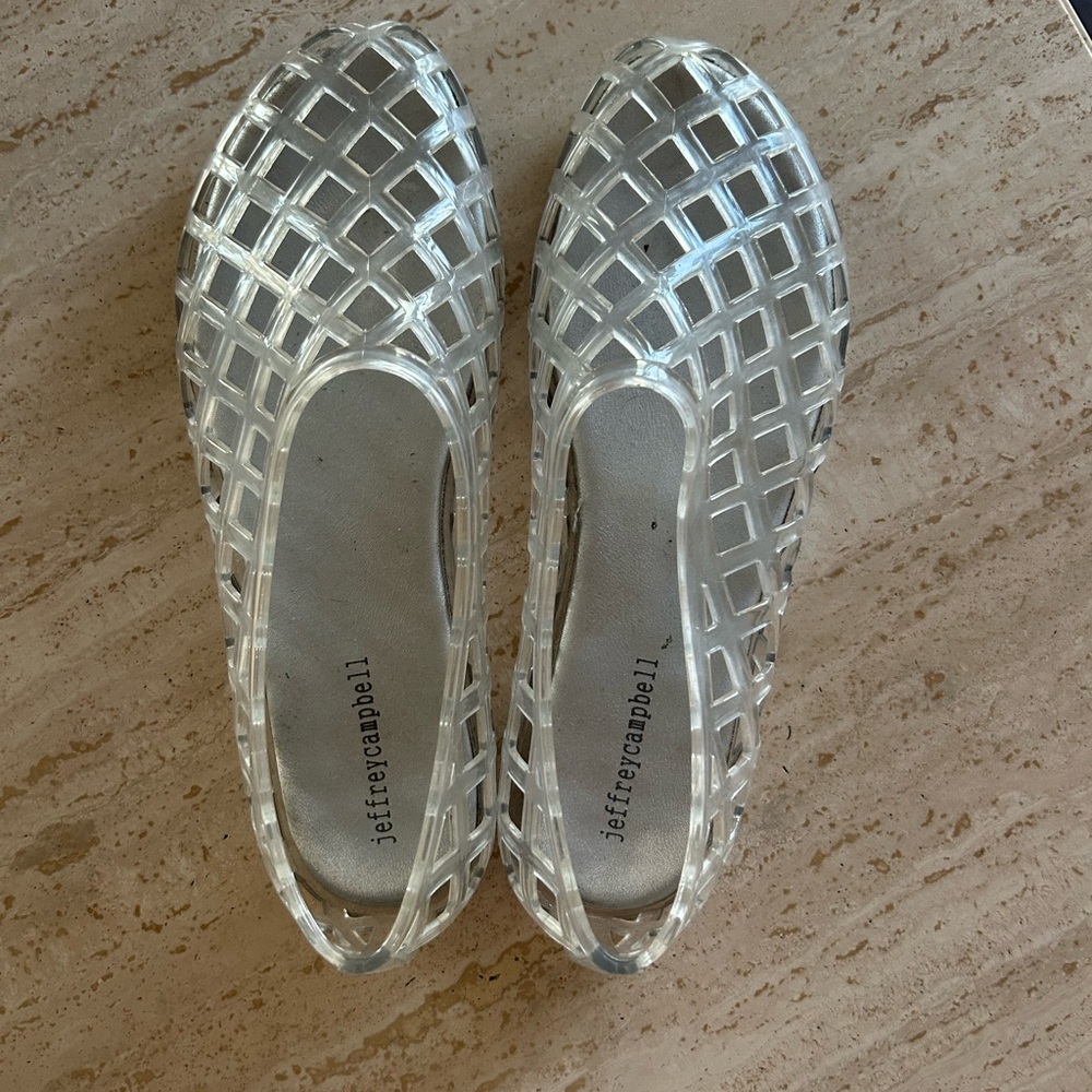 Jeffrey Campbell clear Mesh Flats
